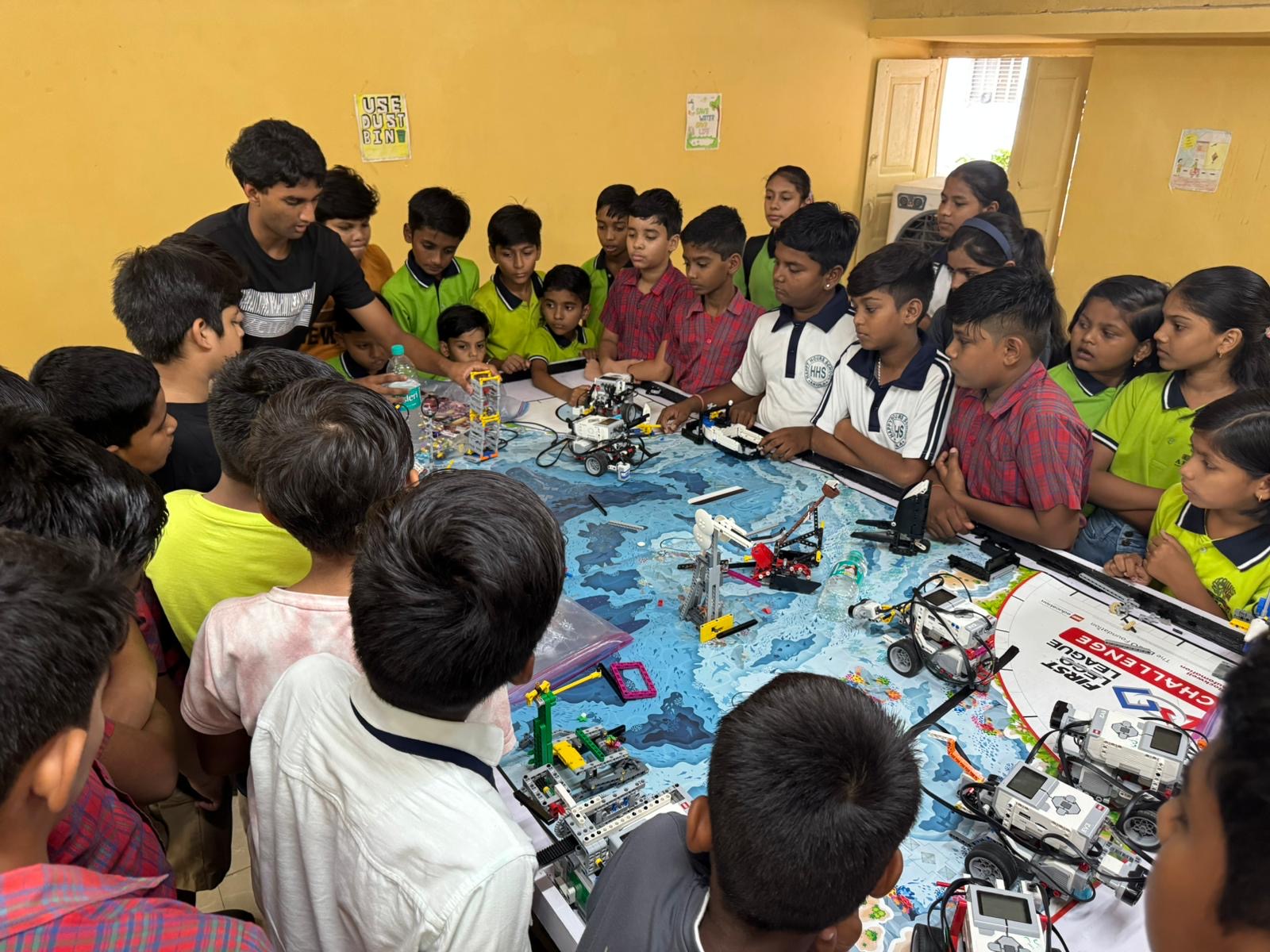 Students learning coding and programming